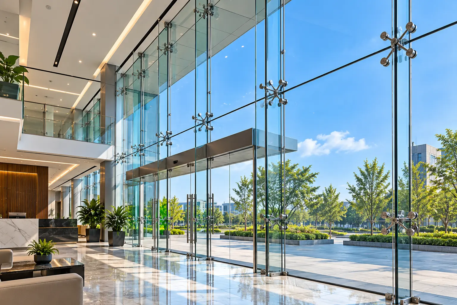 Frameless glazing detail
